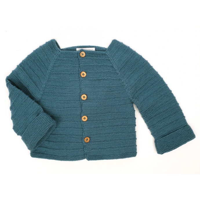 Louis Cardigan for baby - peacock blue - autre vue