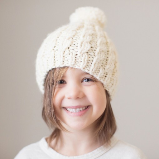 Gabriel cap for baby - natural white color - wool