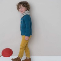 Louis Cardigan for baby - peacock blue - merino wool