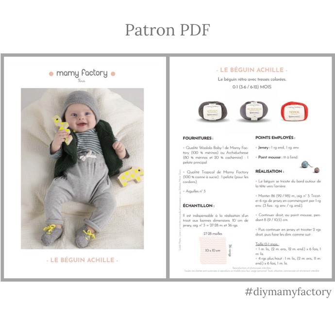 Retrouvez ce modèle dans le livre Mamy Factory "Petits tricots pour bébé" aux éditions Marie-Claire