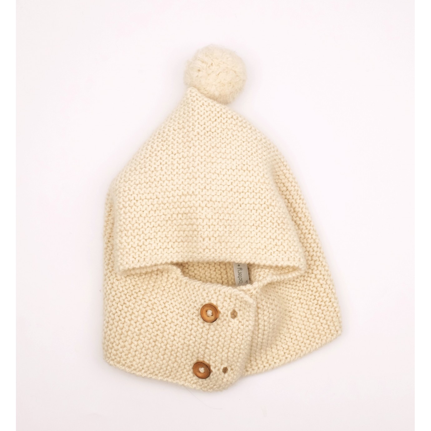 Cagoule En Tricot Bébé Garçon En Fibres Recyclées Ocre Avec