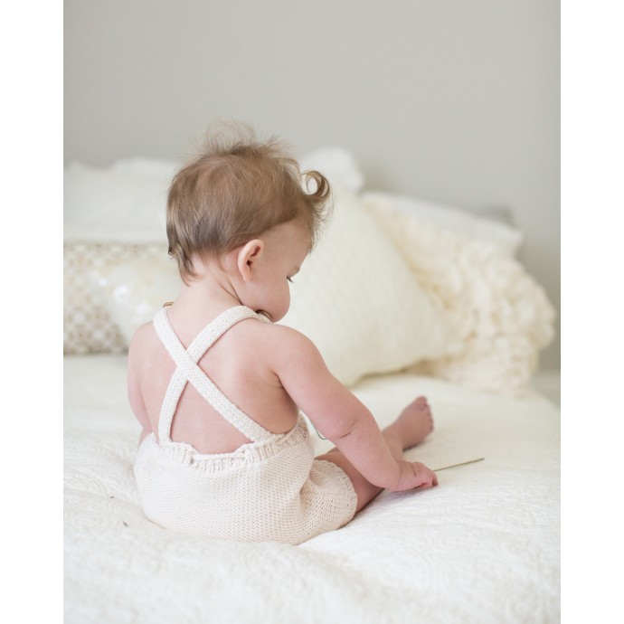 Félicie rompers for baby - natural white color - made from 100% cotton