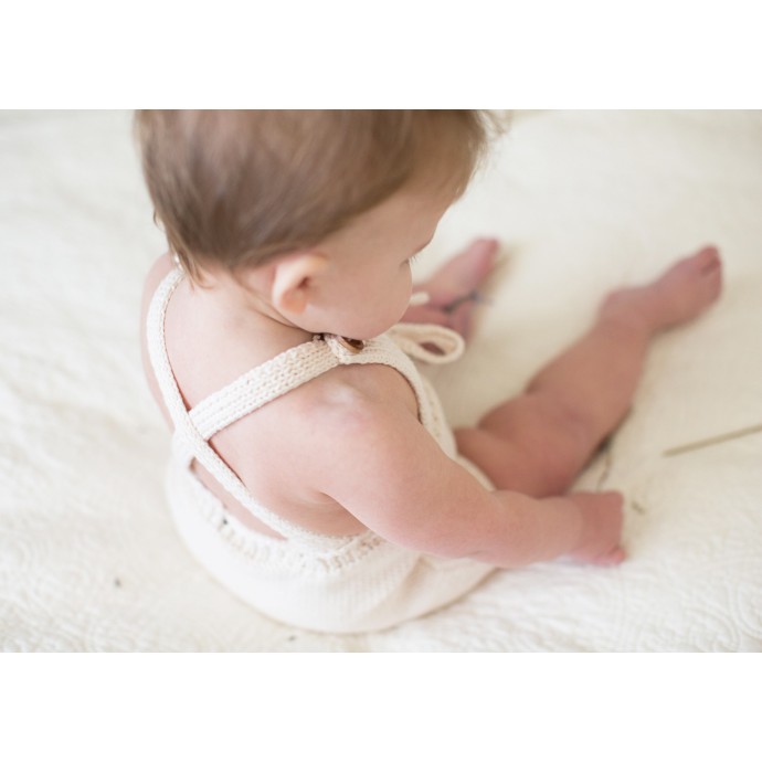 Félicie rompers for baby - natural white color - made from 100% cotton