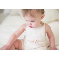 Félicie rompers for baby - natural white color - made from 100% cotton