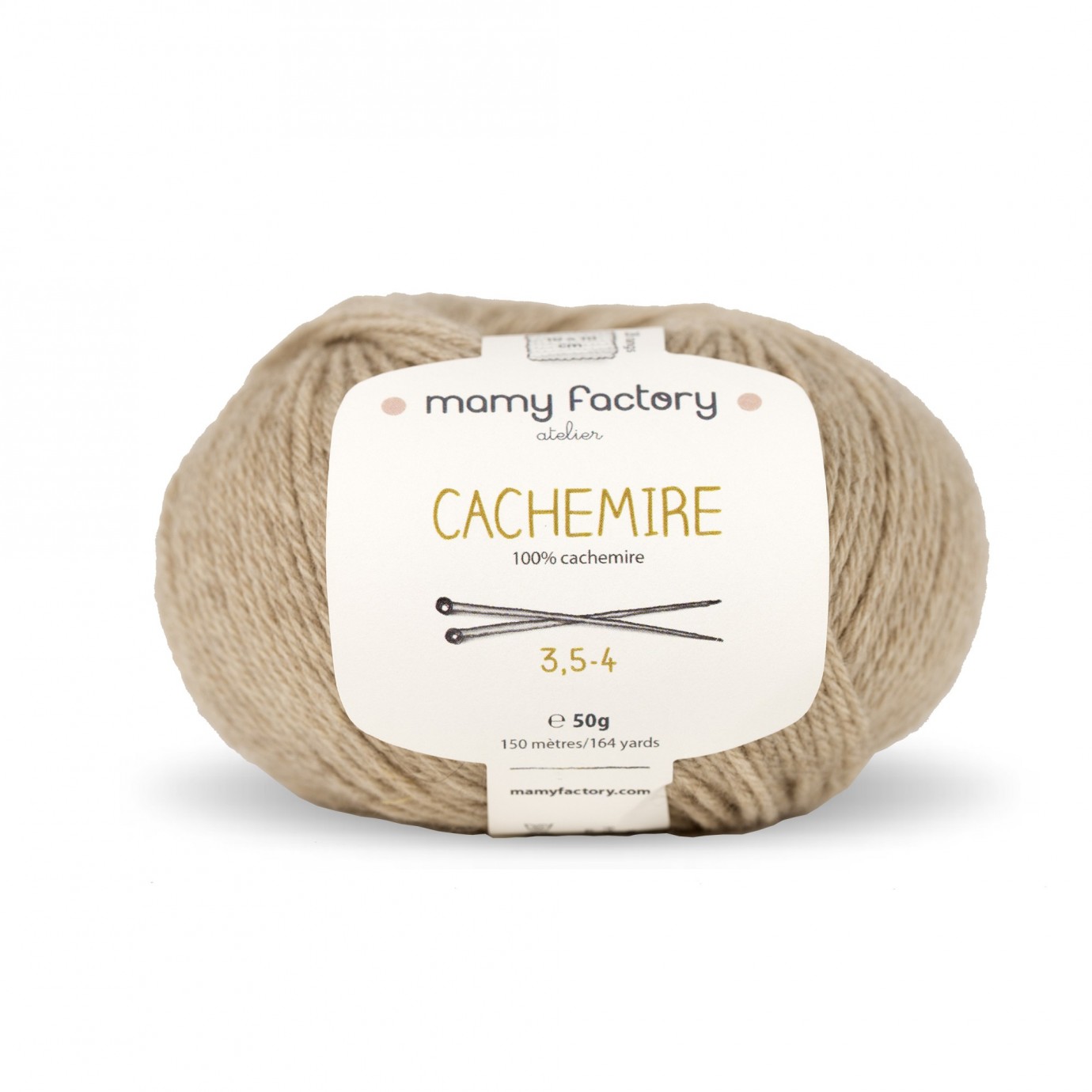 pelote Laine en cachemire. 50G/150M. Aiguilles: 3,5 à 4mm