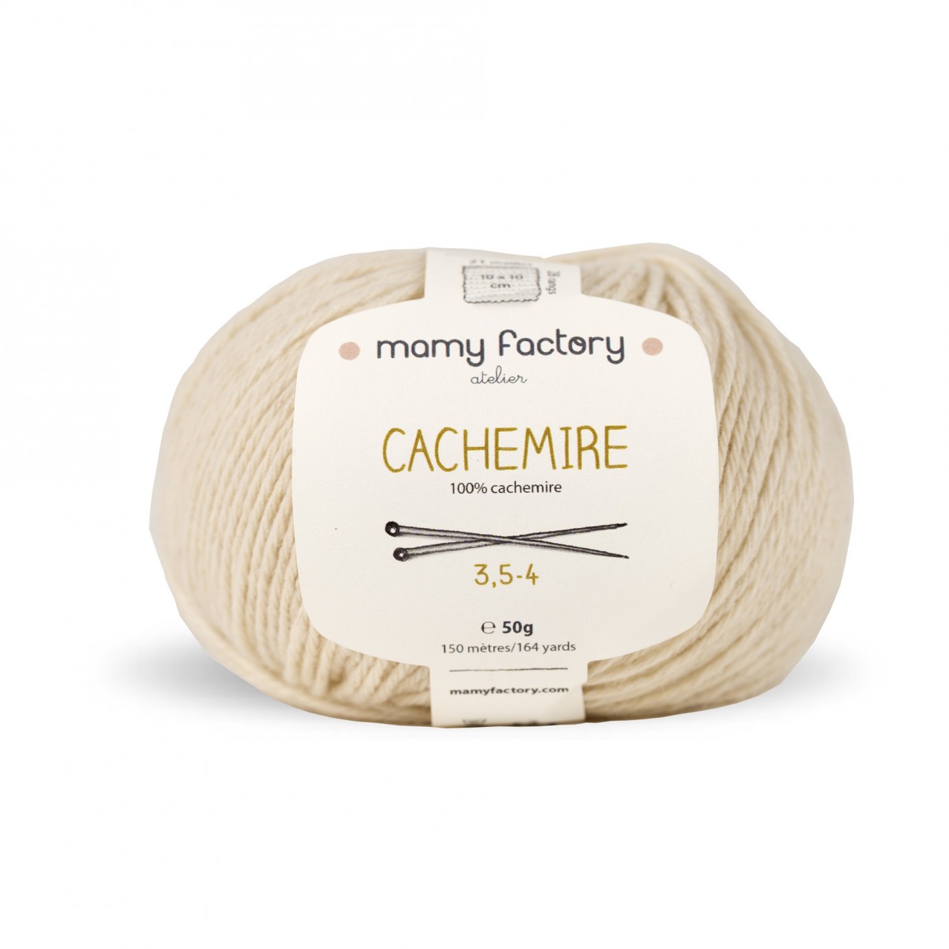 pelote Laine en cachemire. 50G/150M. Aiguilles: 3,5 à 4mm