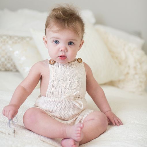 Félicie rompers for baby - natural white color - made from 100% cotton