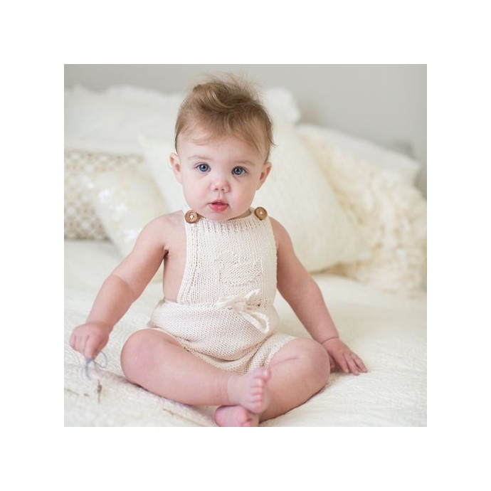 Félicie rompers for baby - natural white color - made from 100% cotton