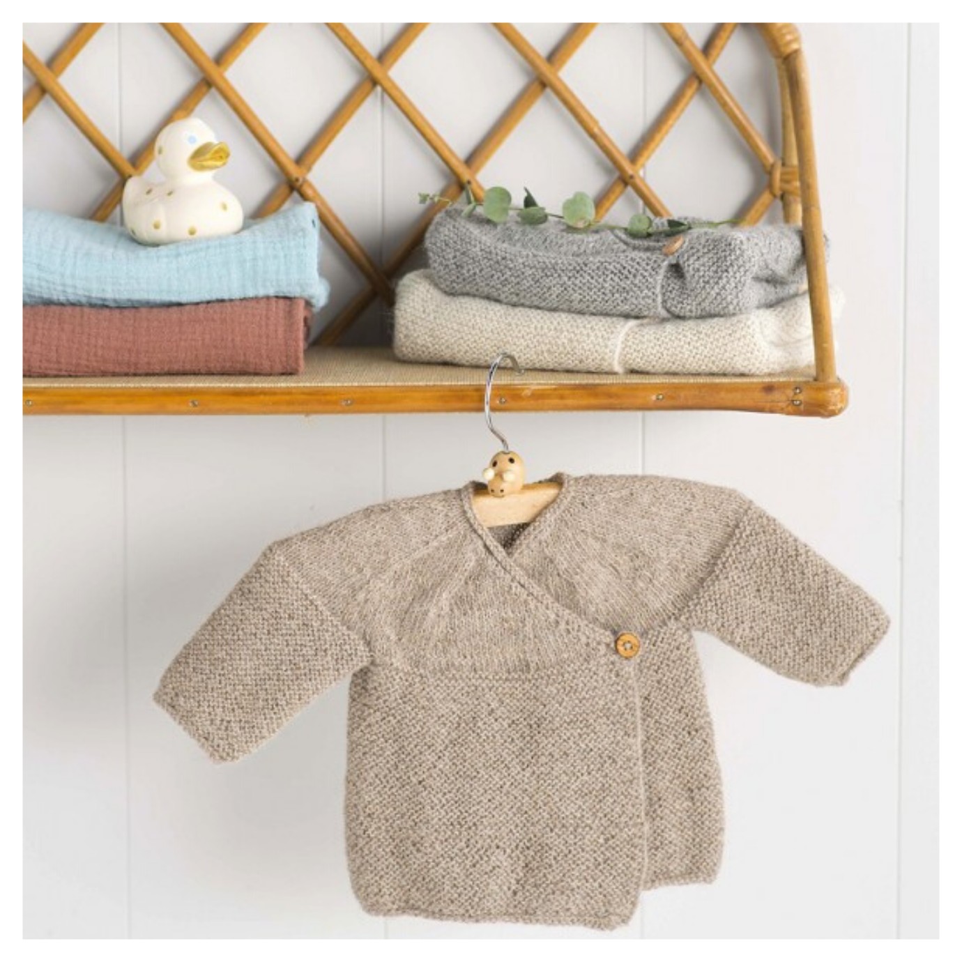 Kit tricot brassière bébé jersey en alpaga tricotée main