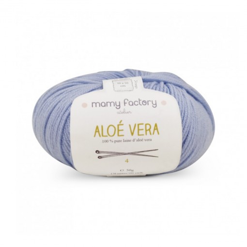 Laine naturelle Aloe Vera - Mamy Factory - Bleu clair