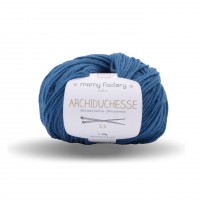 Laine naturelle Archiduchesse - Mamy Factory - Bleu canard