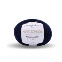 Laine naturelle Archiduchesse - Mamy Factory - Bleu marine