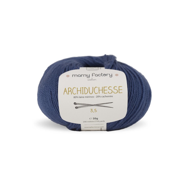Laine naturelle Archiduchesse - Mamy Factory - Bleu jean