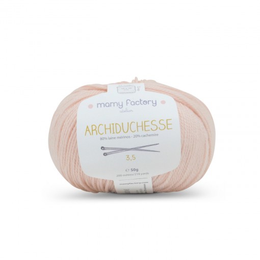 Laine naturelle Archiduchesse - Mamy Factory - Rose poudre