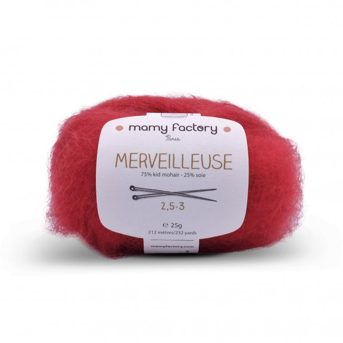 Laine naturelle Merveilleuse - Mamy Factory - Rouge