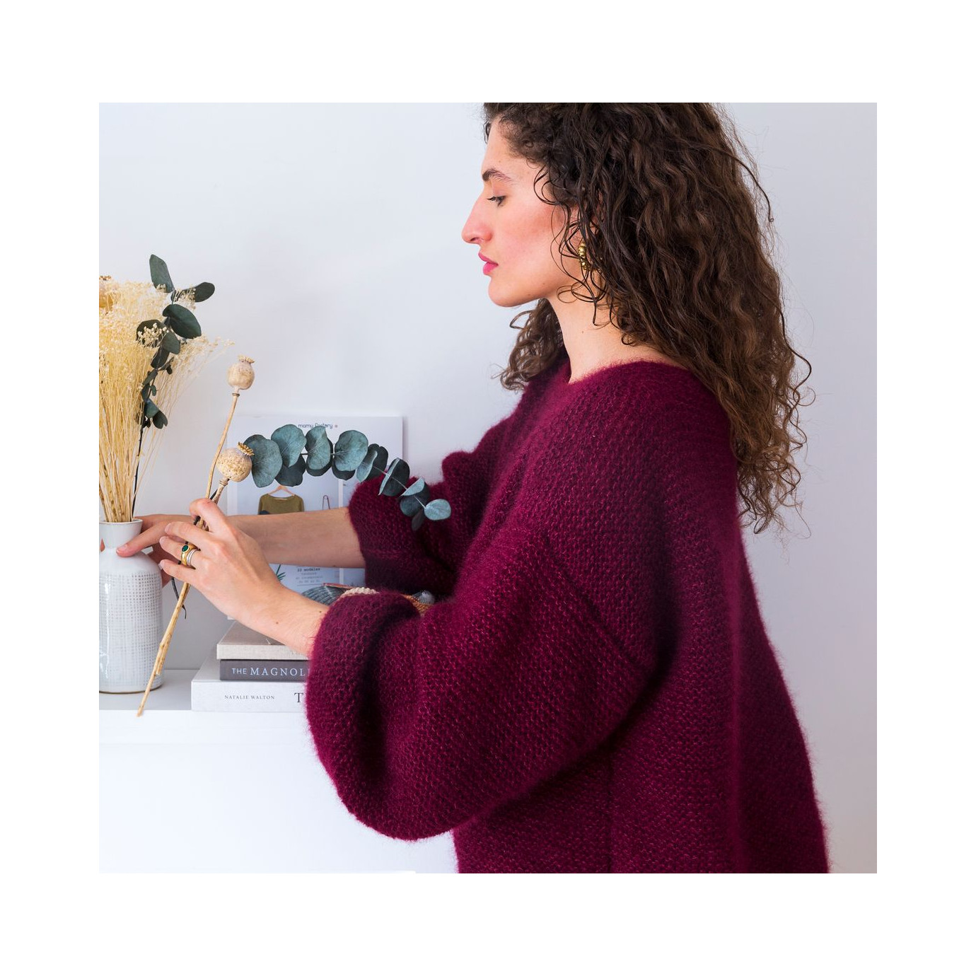 kit débutant pull Mila pour femme en laine mohair