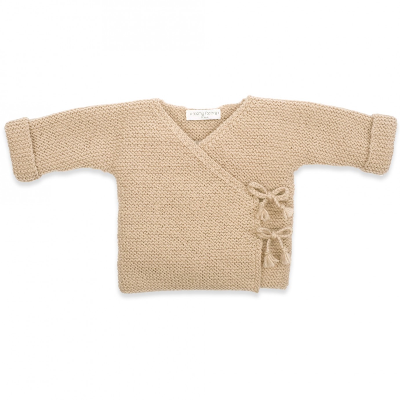 kit tricot brassière bébé beige en laine mérinos