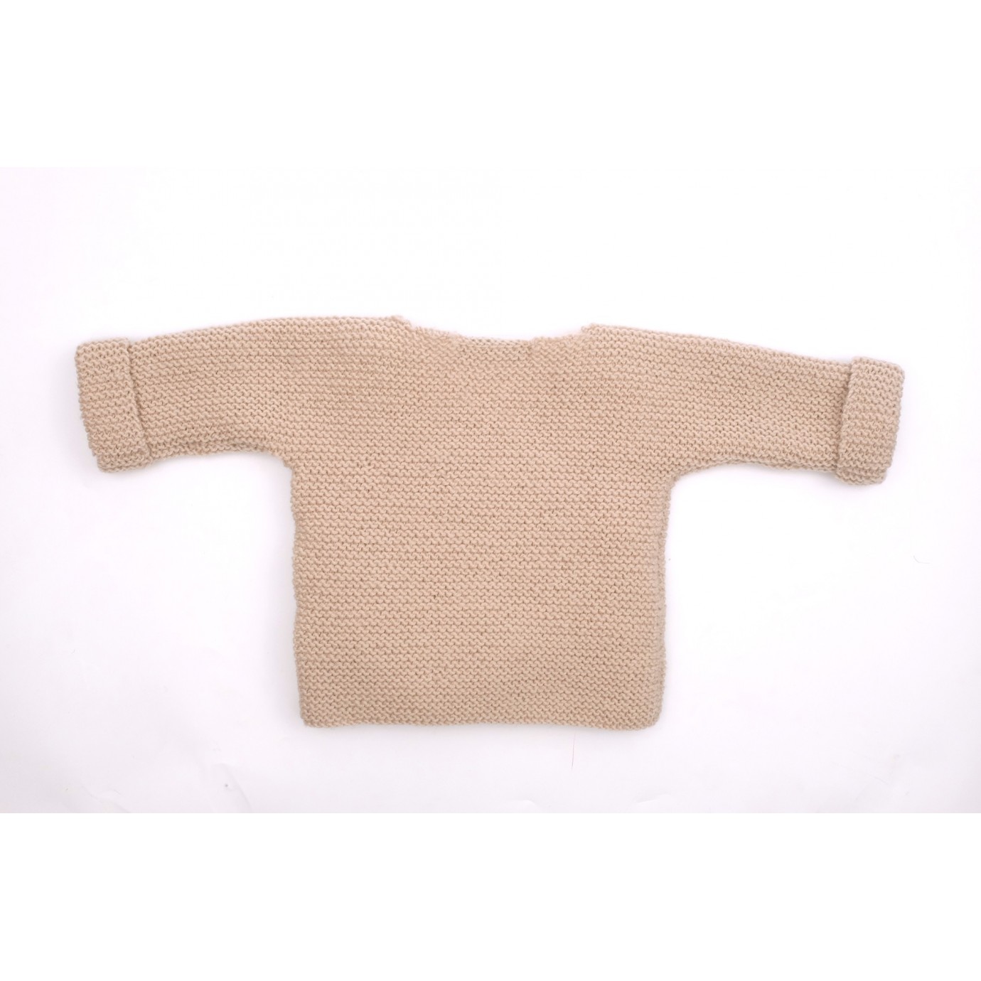 kit tricot brassière bébé beige en laine mérinos