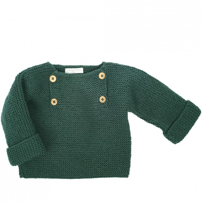 Henri sweater for baby - London green color - merino wool