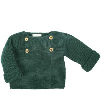 Pull Henri pour bébé - coloris vert Londres - en mérinos