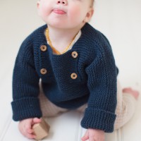 Henri sweater for baby - London green color - merino wool