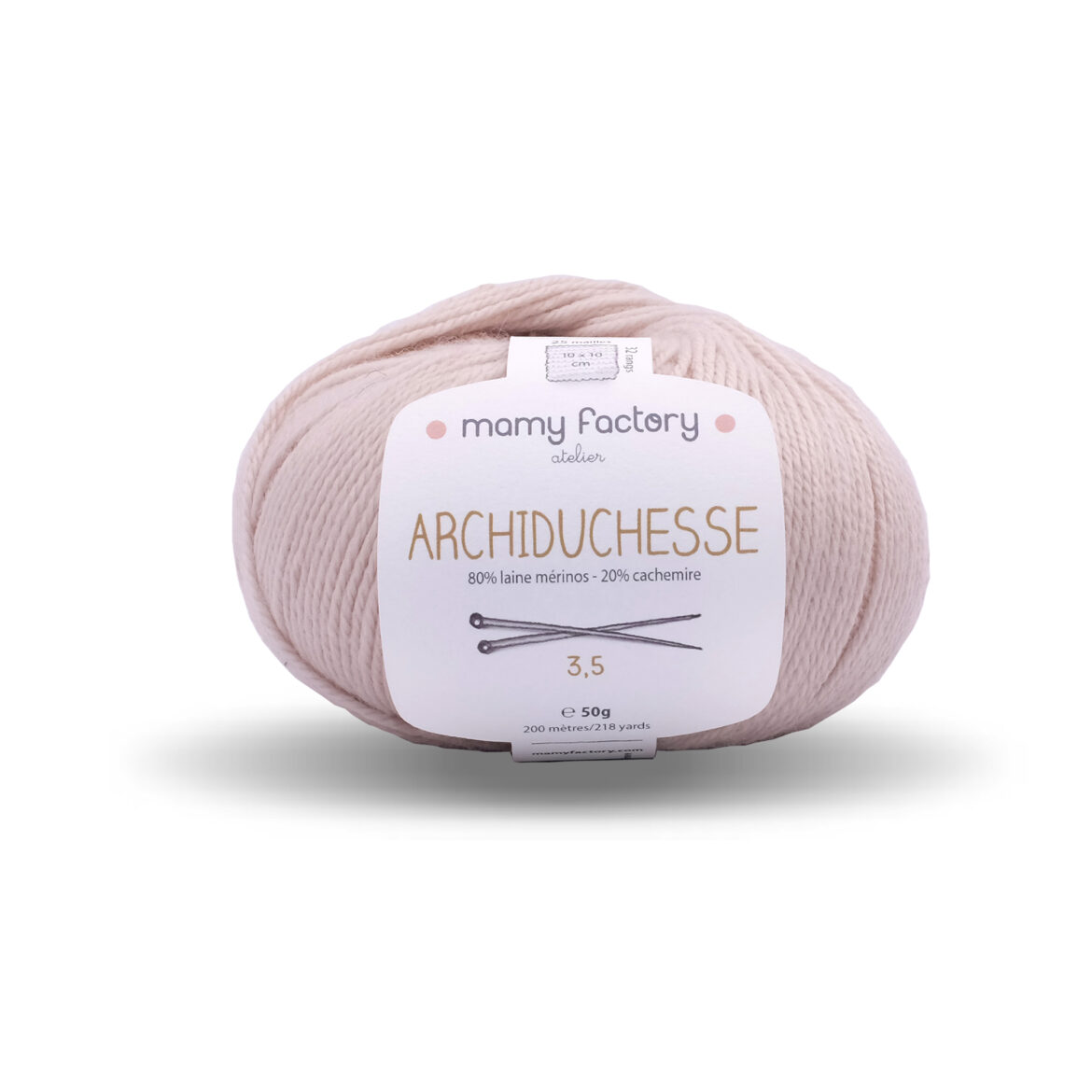 Archiduchesse-Beige-10011-80-laine-mérinos-et-20-cachemire-50g-Mamy-Factory-2 Les laines naturelles de Mamy Factory: Le choix d’une gamme de fils de qualité et durable