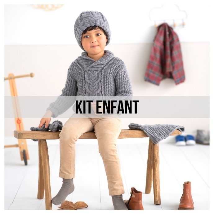 Kit tricot Cache coeur Sandra - Mamy Factory